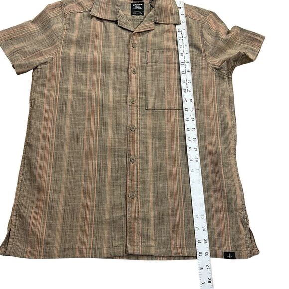 prAna Mantra Heritage Brown Button Up Shirt Organic Cotton Slim Fit Size XS - Picture 6 of 8